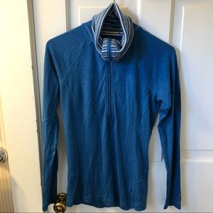 Smartwool | Deep turtle neck 1/2 zip blue top-GUC